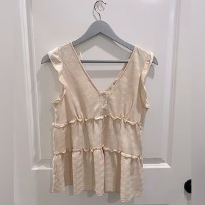 Beige Size Small Business Casual Sleeveless Top